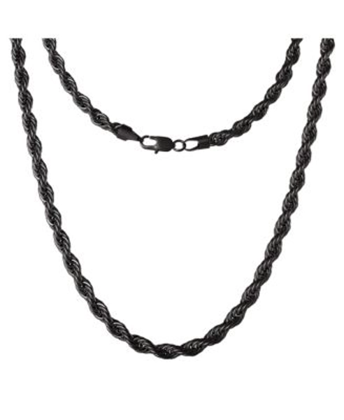 Black Twisted Rope Chain Necklace - 24'' Chain