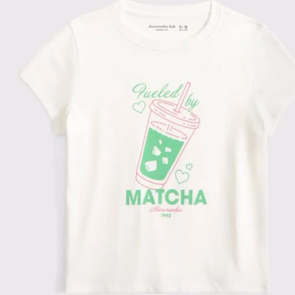 Abercrombie Kids Girls Matcha Graphic Tee