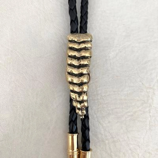 Rattlesnake Rattle Bolo Tie: Sterling Silver or Brass, Western Fashion Handcrafted in Arizona