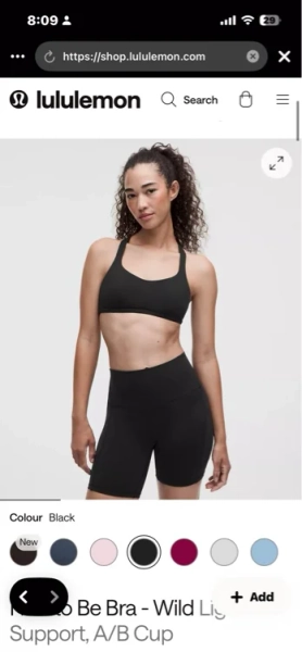 Free to Be Bra - Wild *Light Support, A/B Cup - Black - 10