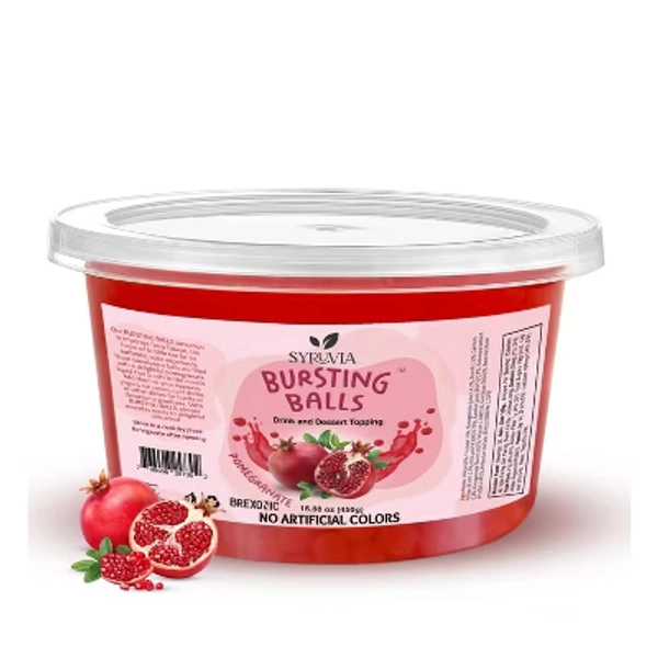 Syruvia Pomegranate Popping Boba Pearls – 1 lb