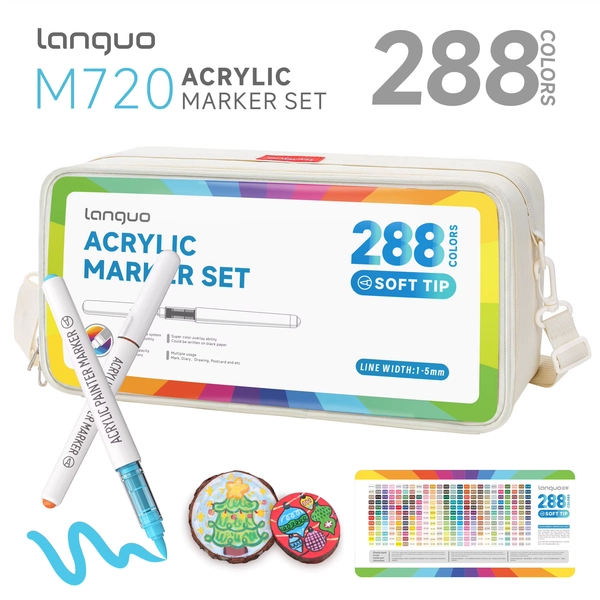 Languo acrylic markers, Languo 288/240/192/96 Colors Direct Liquid Acrylic Marker Pens,With Replacement Pen Tips - AliExpress 21