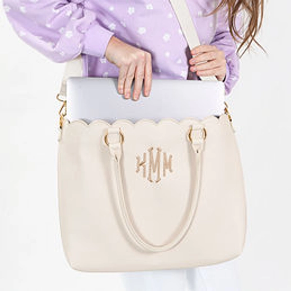 Monogrammed Laptop Tote Bag