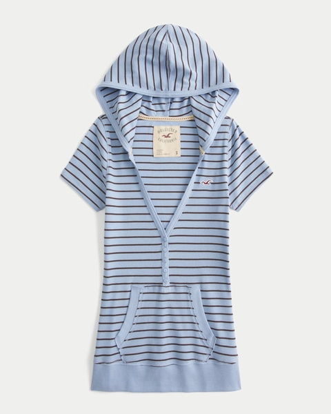 Short-Sleeve Hooded Henley