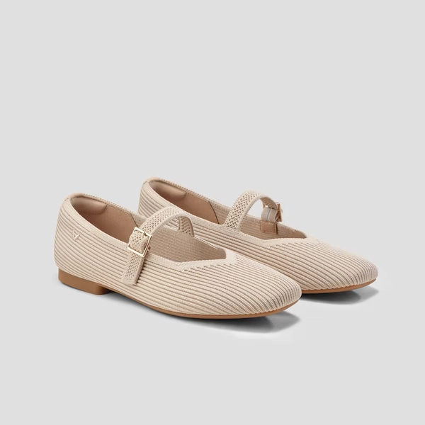 Square-Toe Mary Janes (Margot™ Mary Jane), ALMOND, EU35 | VIVAIA