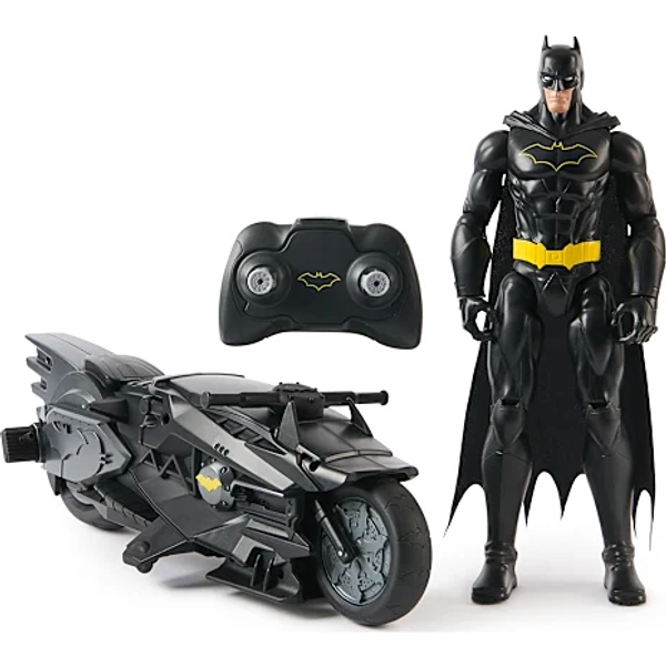 Batman figur med fjernstyret Batcycle