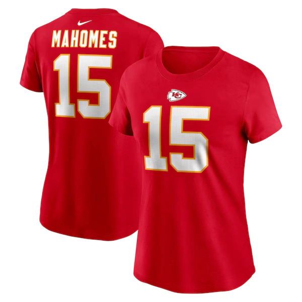 Patrick Mahomes Kansas City Chiefs Nike Women's Player Name & Number T-Shirt - Red