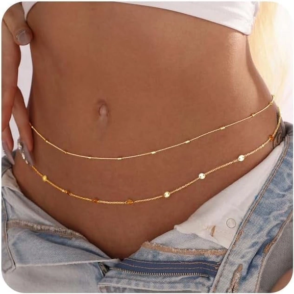 Briana Williams 2PCS 36Inch Waist Chain for Women Gold Body Belly Chain for the Waist Adjustable Layered Waist Chain for Summer Beach Bikini - Walmart.com