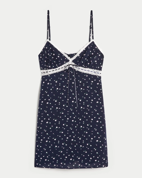 Lace Detail Slip Mini Dress