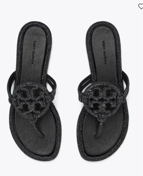 Miller Pavé Knotted Sandal in black, size 7.5