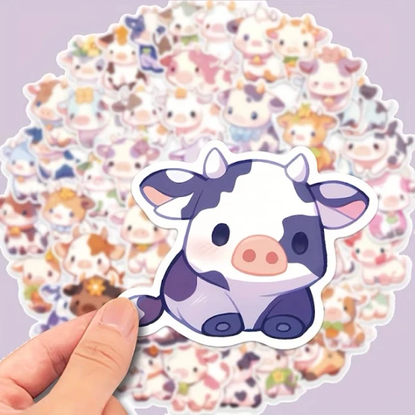 50pcs Cute Cow Stickers