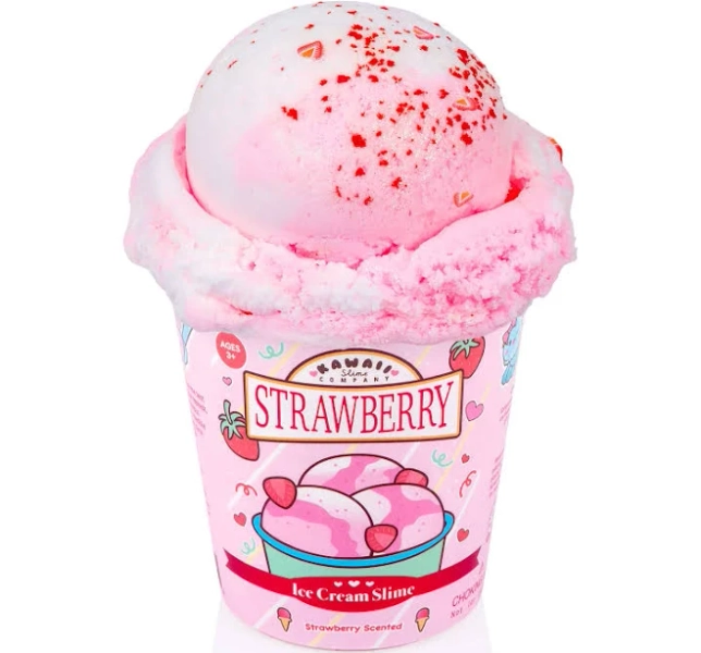 Kawaii Slime Strawberry Ice Cream Pint Slime