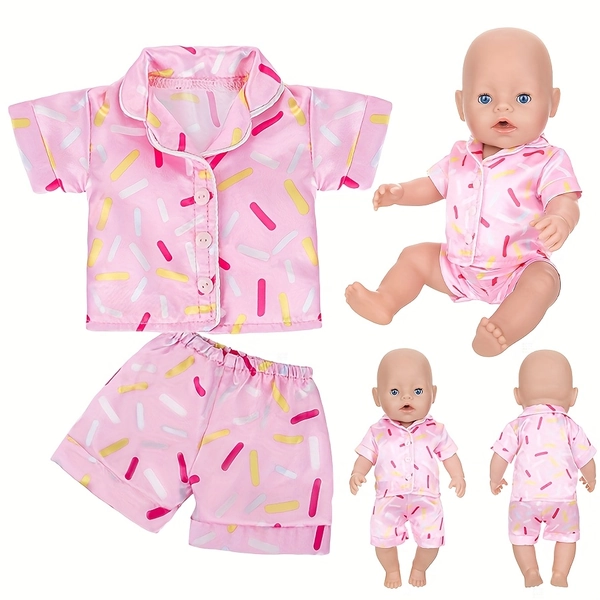 The Pink Pajama Outfit Is Suitable for Dolls Measuring 43Cm/17 Inches, Excluding The Doll Itself. It'S The Perfect Gift for Festivals.