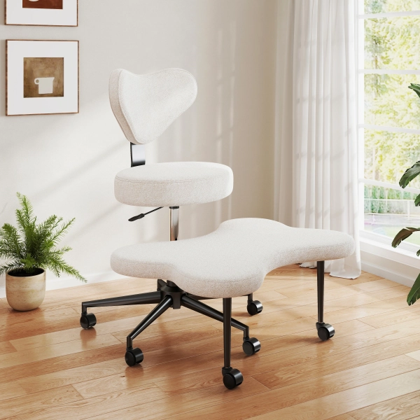Inbox Zero Olamide Ergonomic Cross-Legged Swivel Chair, ADHD Chair Adjustable Height Meditation Chair with Back Support, Office/Home Chair | Wayfair