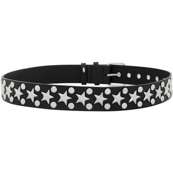 Yooguoguo Black Star PU Leather Belt, Punk Belt, Grunge Belt, Gothic Belt, Emo Belt, Black Studded Belt for Women, Goth Accessories, Women's, Size: