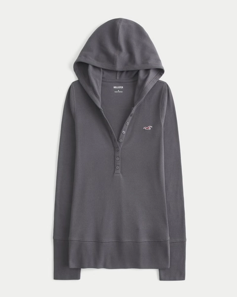 Long-Sleeve Hooded Henley