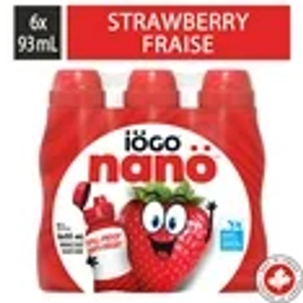 iÖGO nanö Drinkable Strawberry Yogurt 1%, 6x93ML, 6x93ML