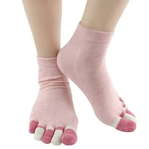Foloyori 1 Pair Pink Toes Socks for Women Durable Machine Washable Adult