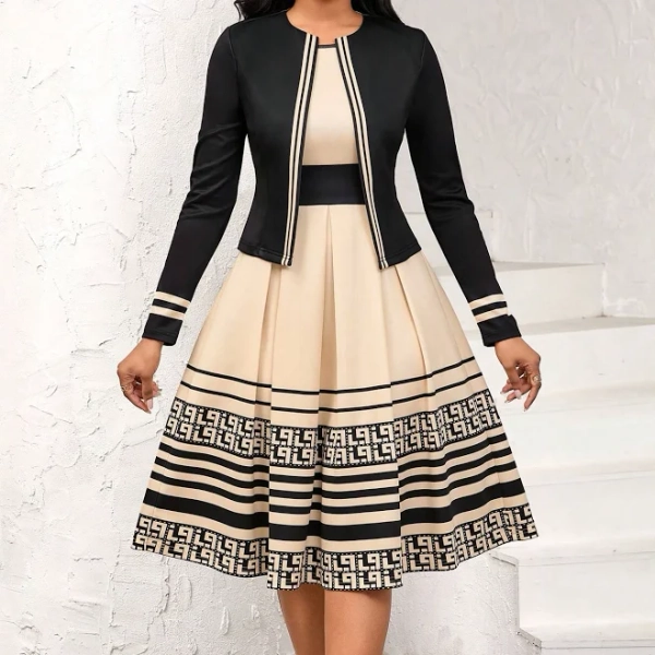 SHEIN Women's Splice Long Sleeve Jacket and Dress