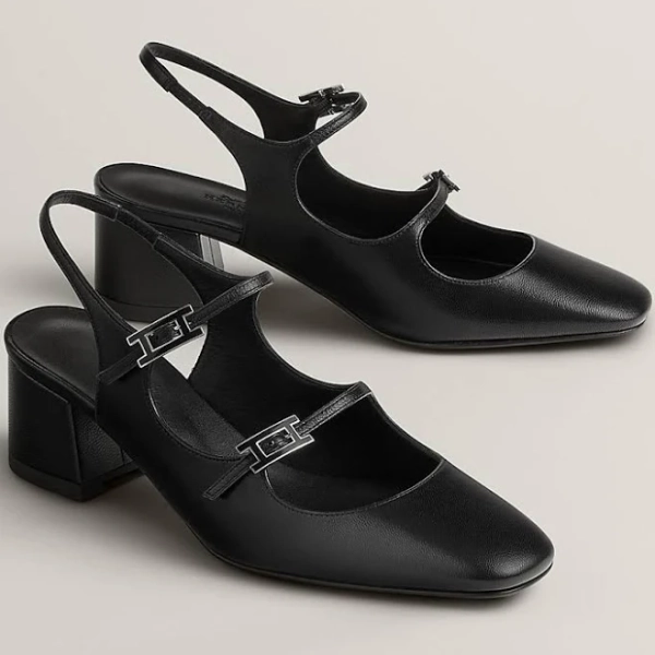 Hermès Jackie 50 Leather Pumps