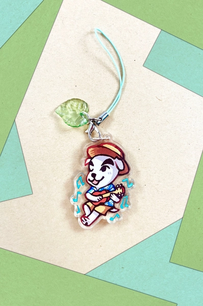 Aloha KK Slider - Animal Crossing 1.5" Doubled Sided Acrylic Charm - Keychain or Cell Phone Strap