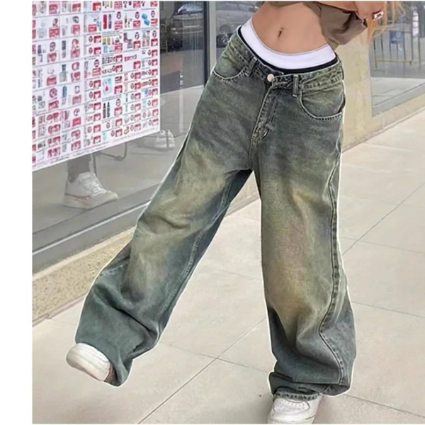 Hot Girl Wide-leg Distressed Jeans