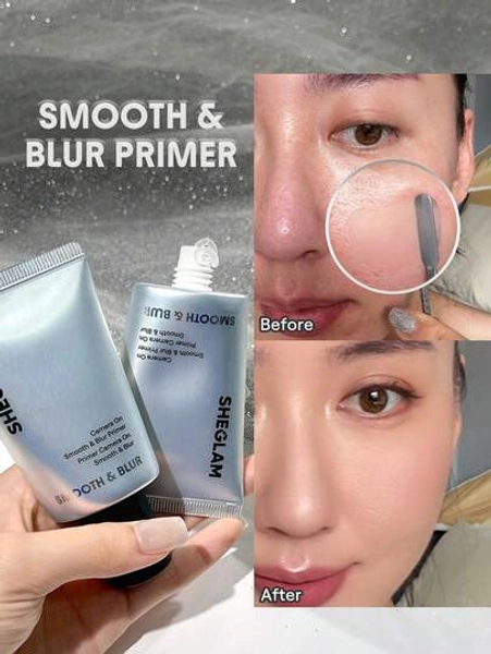 SHEGLAM Camera On Smooth & Blur Primer Brand Beauty Makeup Face Paint Cosmetic For Women Girls Perfect For Fall Winter Ideal For Y2K Fancy Fashion Suitable For Birthday Christmas Present Party Ready Best Color