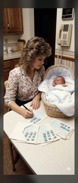 Vintage Retro 1980's Baby Boy Birth Announcement Cards Set of 8 with Envelopes