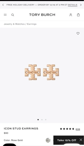 Icon Stud Earrings in rose gold, size OS