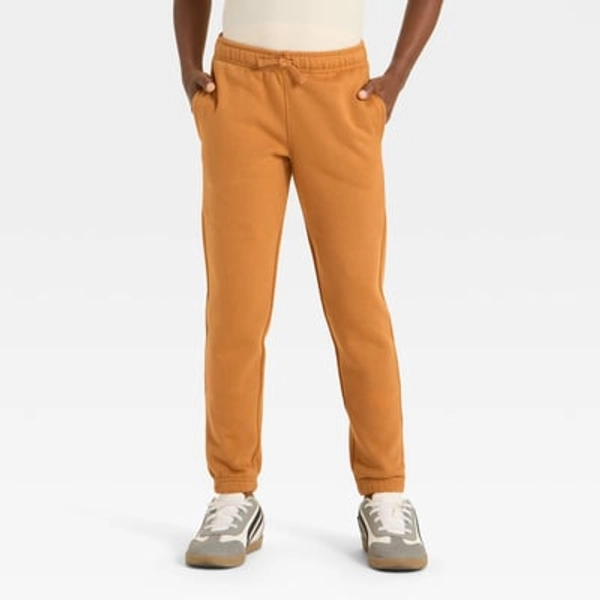 Boys' Pull-On Fleece Sweatpants - Cat & Jack™ Dark Mustard Yellow S