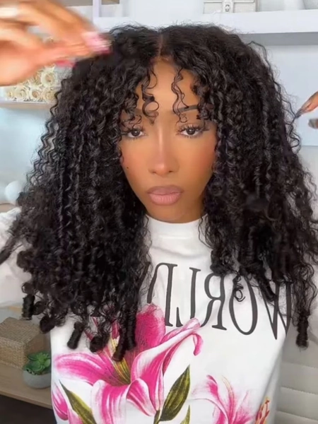 UNice Bye-Bye Slip™ 7x5 Lace Glueless Burmese Curly Wig With Finger Coil Ends