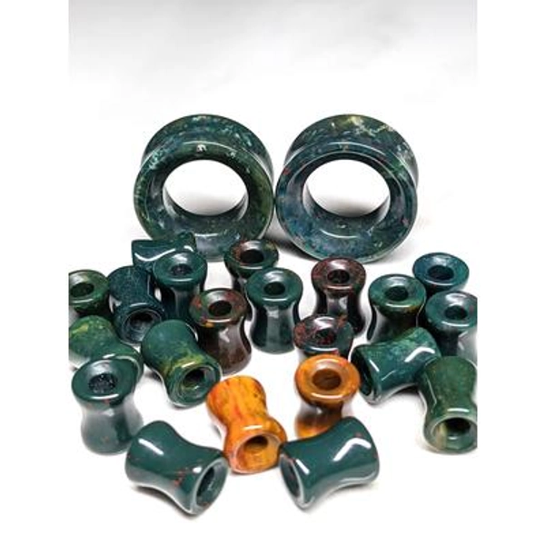 Indian Bloodstone Tunnel Plugs