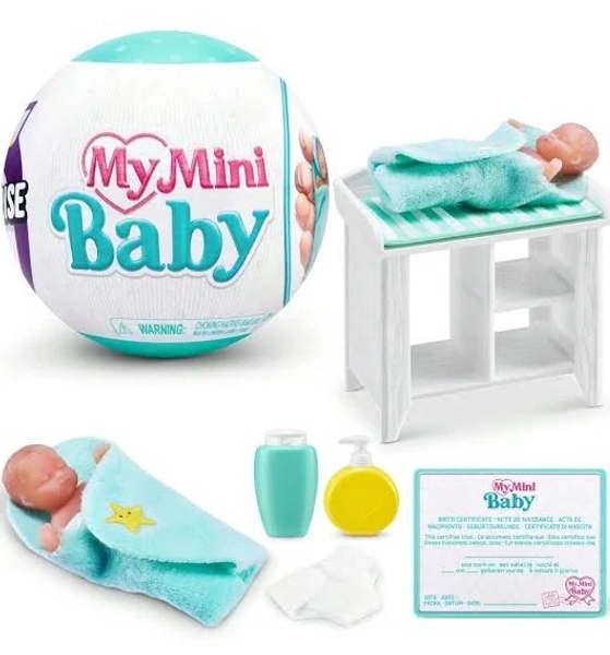 ZURU ZURU 5 Surprise My Mini Baby Series 1 Collectible Mystery Capsule Girls Pretend Play Toys Realistic Mini Babies Game Set Accessories Po,one-size