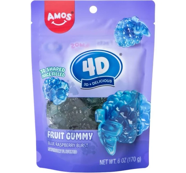 Amos 4D Fruit Gummy Blue Raspberry Burst