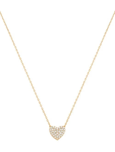 bearfruit jewelry Sterling Silver 18k Gold Plated Crystal Heart Necklace