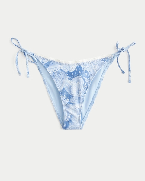 Cheeky bikinibroekje met zijstrikjes en gestikte siernaden