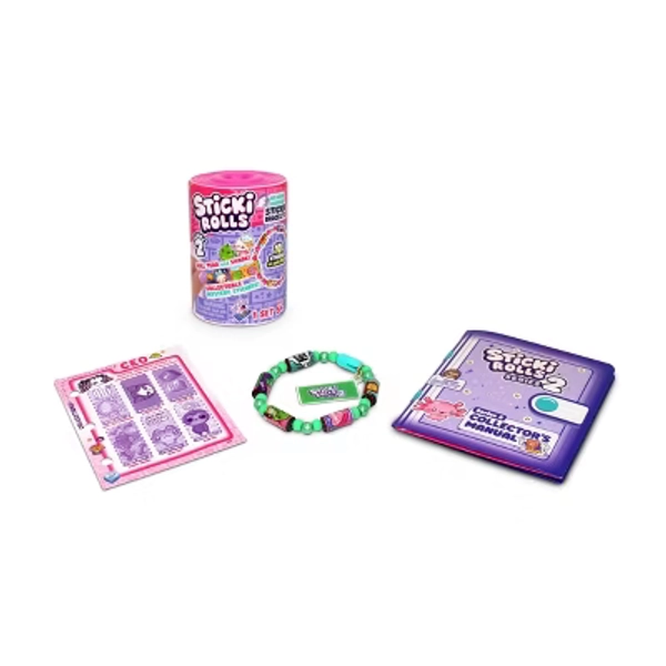 Sticki Rolls Gravity Feed Sticki Band Capsule - 24pc: Craft Activity Kit, Plastic Material, Includes Stickers