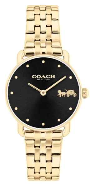 Coach Women's Elliot (28mm) Black Dial / Gold-Tone Stainless Steel Bracelet 14504302