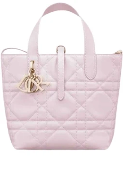 DIOR Small Dior Toujours Vertical Tote Bag Black Macrocannage Calfskin - Size U - Women