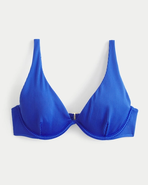 High Apex Ribbed Underwire Bikini Top