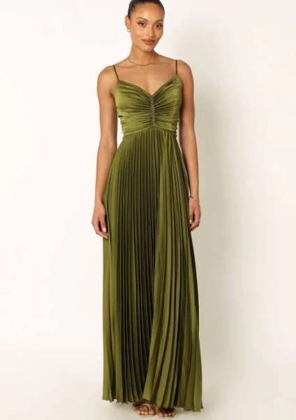 Petal & Pup Women's Naira Pleated Maxi Dress