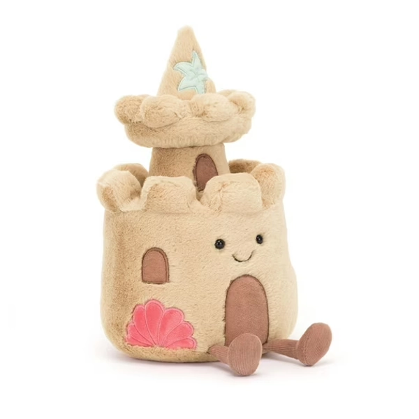 Amuseables Sandcastle - 11.81in, Charming Beach - Inspired Plush Sandcastle