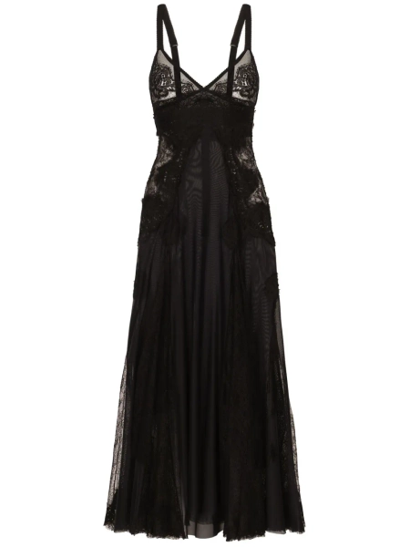 Dolce & Gabbana robe mi-longue à détails de dentelle | 46
