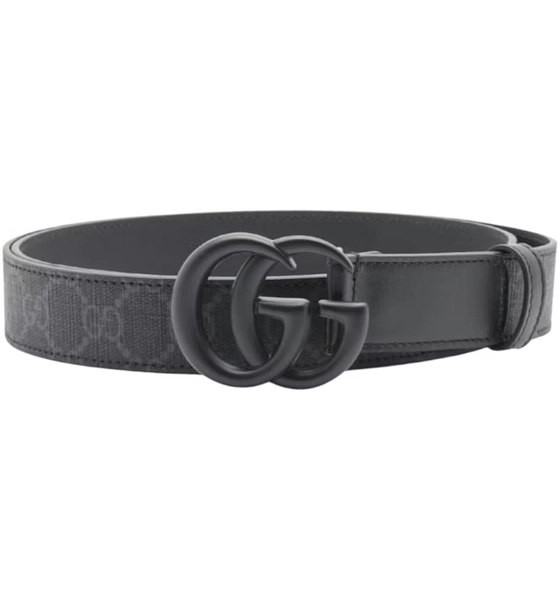 Gucci GG Supreme Black Buckle Belt Black