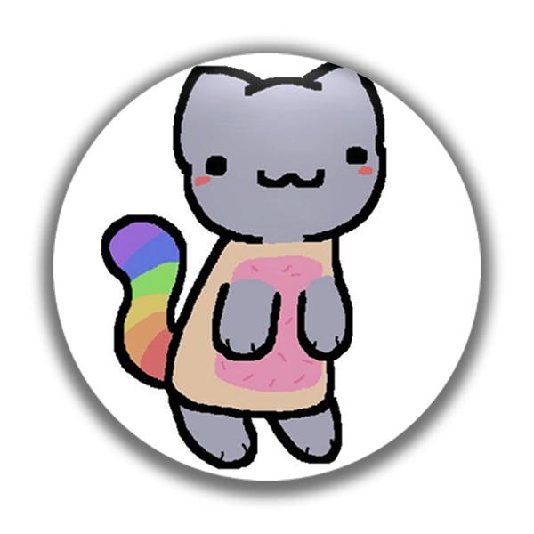 1pc Cute Anime Chibi Brooch Pin - Grey Tabby Kitten with Pink Cheeks & Rainbow Tail, White Accessory for Backpacks/Hats, Unisex Gift for, Manga Style Collectible