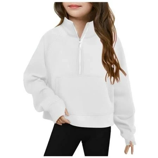 LXFHUW Girls Clothes Size Girls' Sweatshirts Half Zipper Pullover Tops for Teen Girls Long Sleeve Sweater Thumb