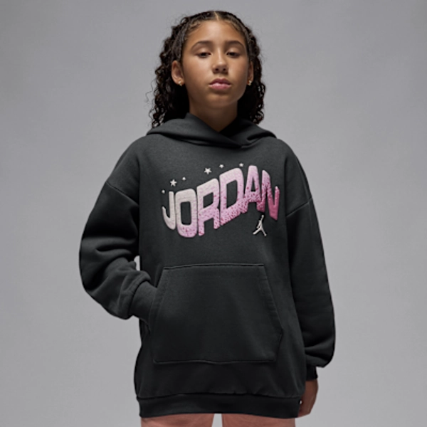 Jordan Jumpman Club Big Kids' Oversized Satin Pullover Hoodie