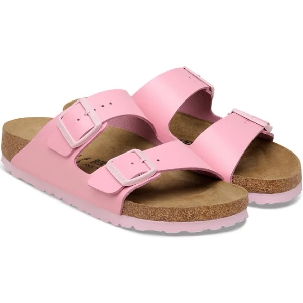 BIRKENSTOCK Arizona Natural Leather Patent Fondant Two-Strap Sandals