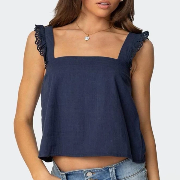 Edikted Women's Viviana Linen Look Top