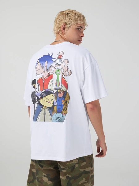Gorillaz Paint Oversized Tee  White - Jay Jays Online